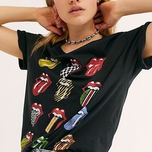 Free People Daydreamer Rolling Stones 12 Tongues Tee